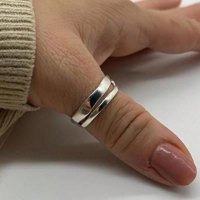 1 pezzo Anello Regolabile a Doppio Strato alla Moda, Anello per Pollice, Gioiello da Donna, Anello Stratificato, Adatto per l'Uso Quotidiano, Regalo di Compleanno