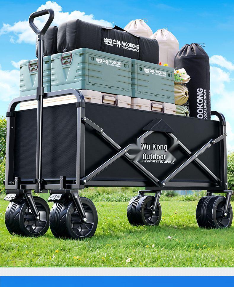 Foldable Outdoor Camping Cart - Portable Trolley for Travel and Picnic Essentials