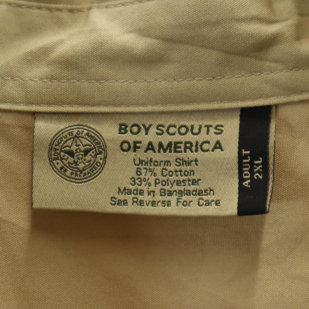 BOY SCOUTS OF AMERICA Krátkorukávová pracovná košeľa 2XL Béžová Veľká veľkosť Pánska Použitá
