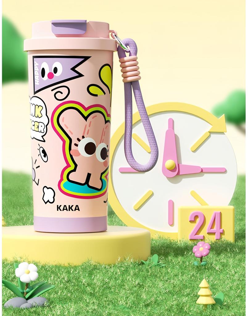 JIAXIN 500ml Stainless Steel Water Easy to for Sports Stylish and Unique with Thermos Water Cup Bottle, Clean, Seamless, Lightweight, Kids, Drinks,