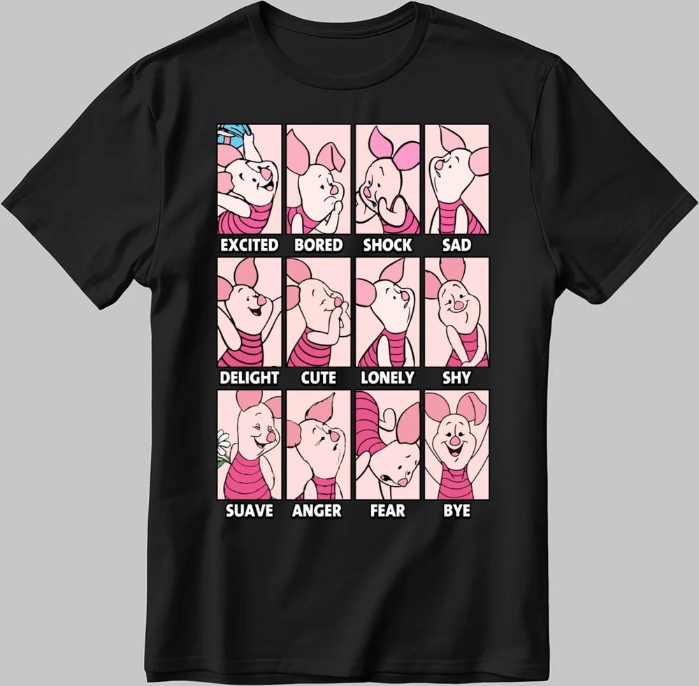 Piglet Moods Short Sleeve Funny Moods Black TShirt S