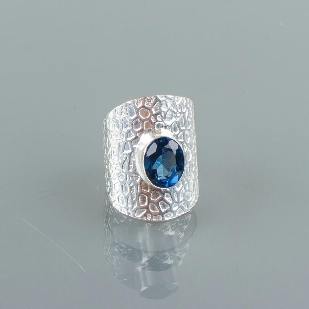 London Blue Topaz Gemstone 925 Sterling Silver Jewelry Handmade Engagement Ring RR-17-11