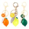 1/3Pcs Summer Style Alloy Rhinestone Lemon Keychain Bag Imitation 3D Fruit Ornament Key Ring Bag & Car Decoration