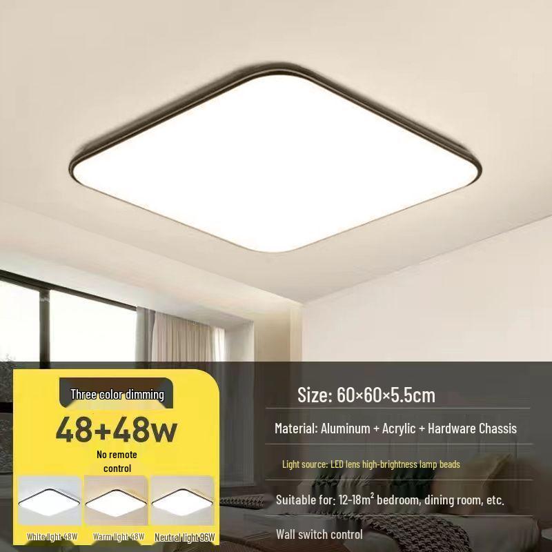 Modern LED Rectangular Ceiling Light - Large Minimalist Fixture for Living Room or Bedroom (2025 Model)