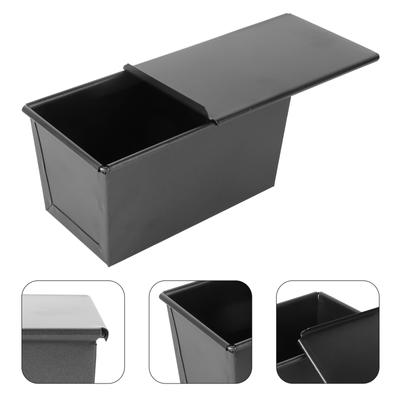 Black Loaf Pan with Cover Non Stick Bread Baking Mould Toast Bakeware for Home (250g) Bread Pan Loaf Bakeware