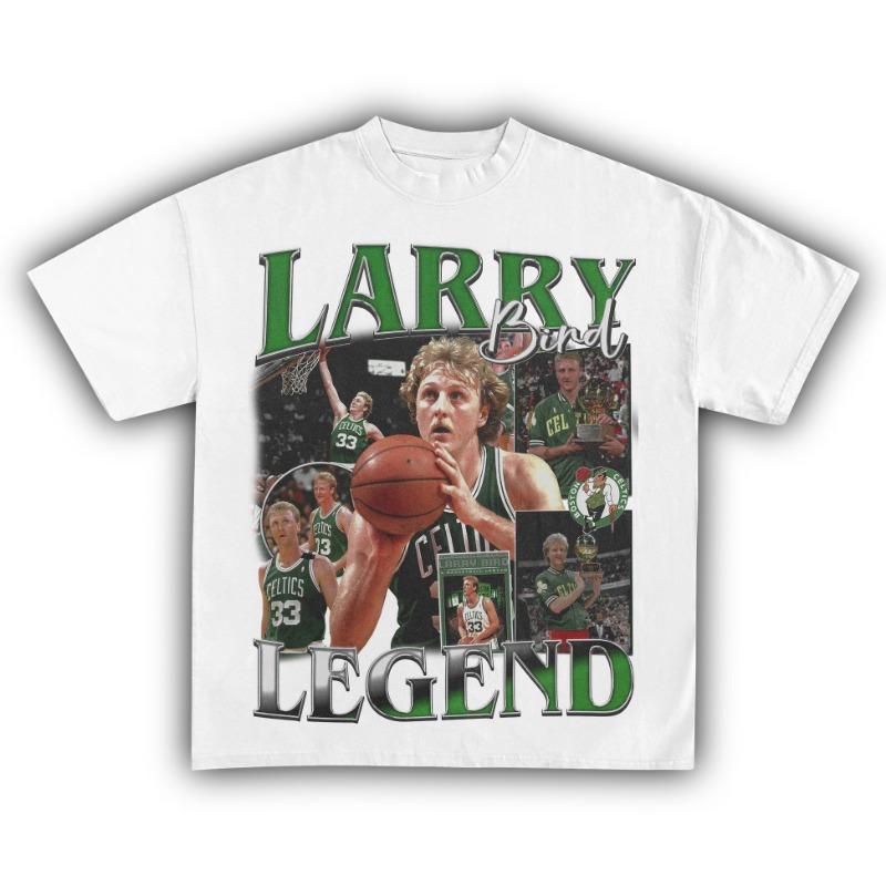 Larry Bird Basketball Grafik Baumwoll T-Shirt Unisex Unisex Fan Essentials Kurzarm Retro Oberteil Sommer Mode Luxusmarke T-Shirt