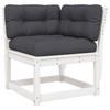 VidaXL Salon de Jardin avec Coussins 6 pcs, Sièges de Patio, Ensemble de Meubles, Mobilier de Terrasse Extérieur, Blanc Bois 3217041