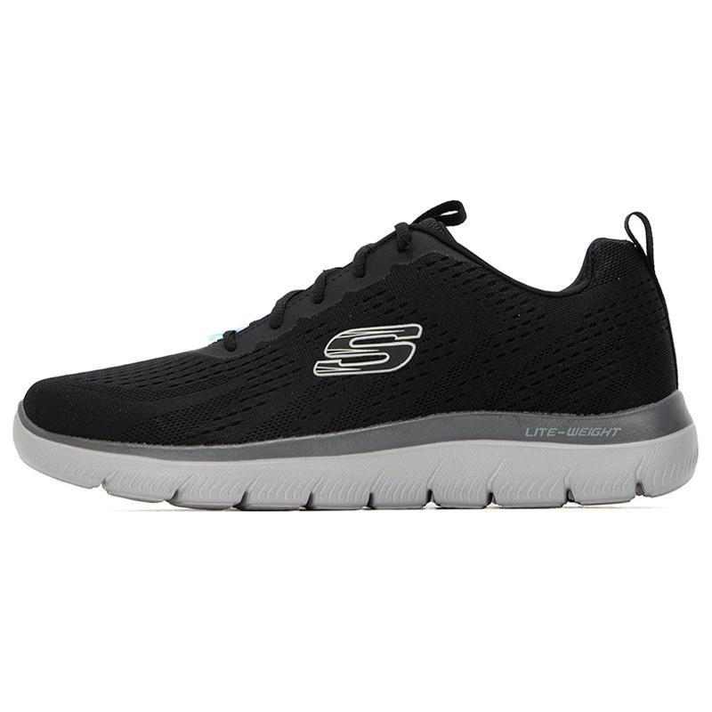 Skechers Summits Men Mesh Cushioned Low Casual Shoes Black 232395-BKCC 41.5