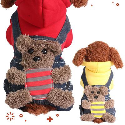 Autumn and Winter New Sports Superman Pet Dog Cat Four-legged Clothes Teddy Bear