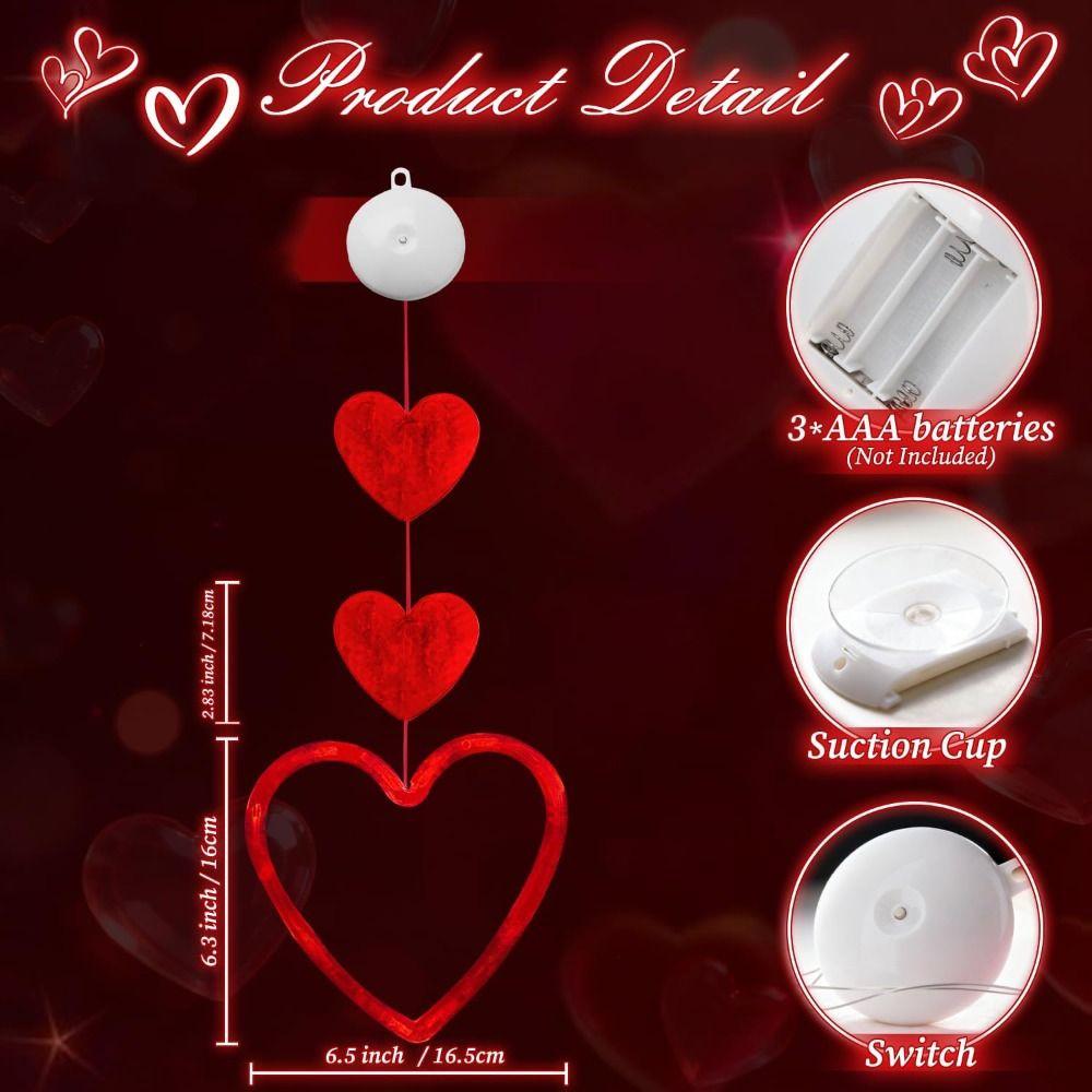 Heart Shaped Window Led Light Battery Powered with Timer Hanging Led Lamp Plastic Love Sucker Lamp