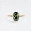 Elegant Women Rings Gold Color Round Green White Stone Rings Party Accessories Gift