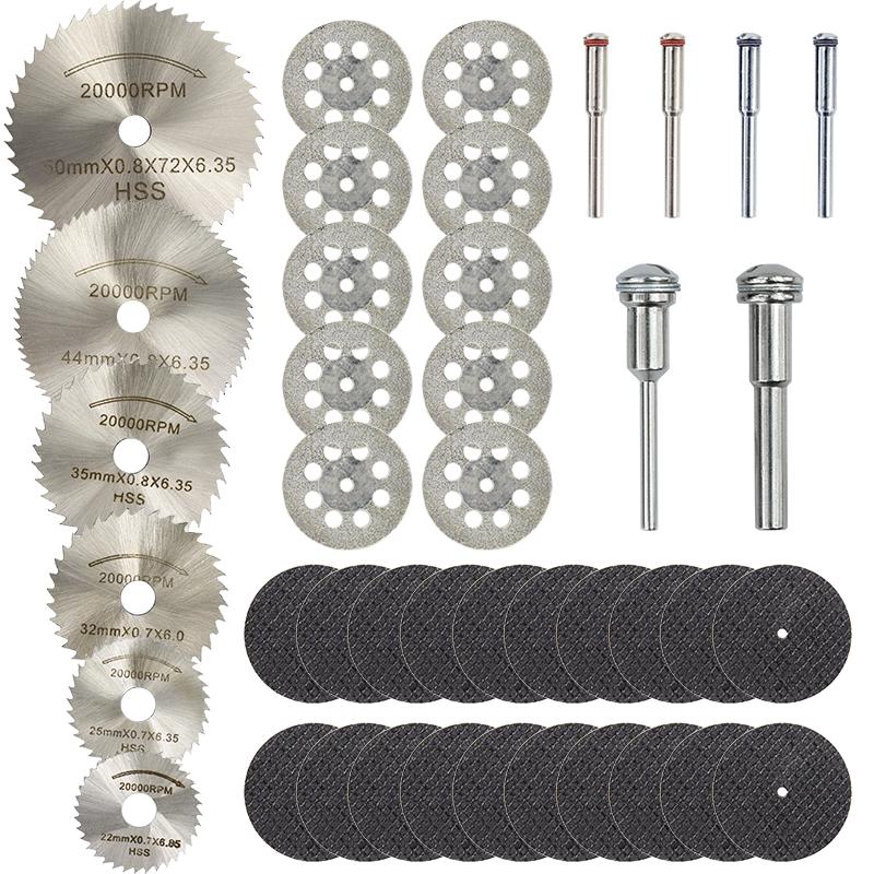 Diamond Cutting Discs Metal Saw Blade Set HSS Mini Circular Saw Blade For Rotary Tools Resin Cut-Off Wheels Diamond