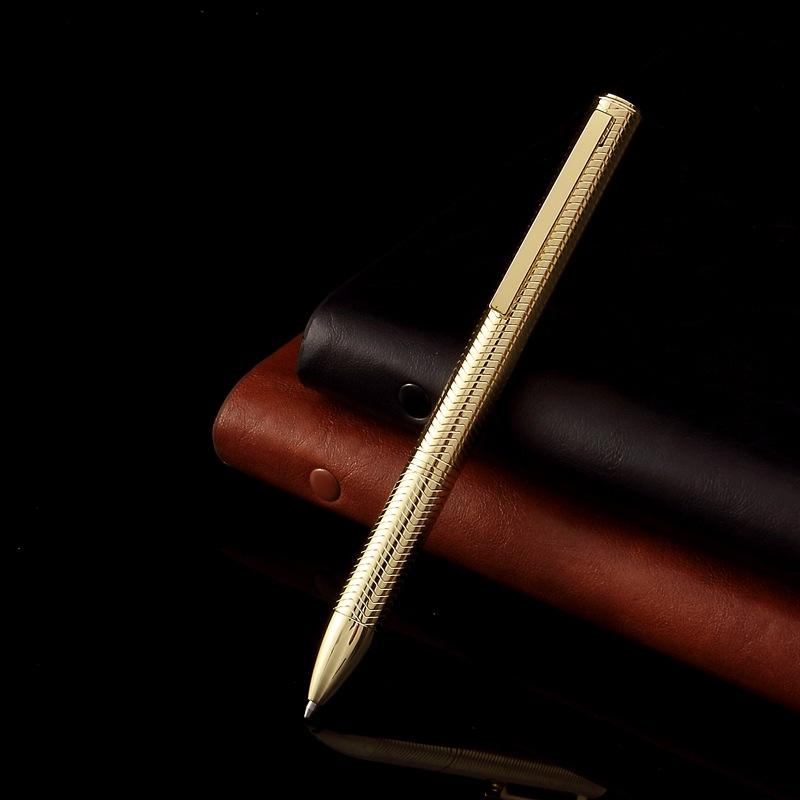 Metal Plated Rotating Ballpoint Pen, Business Advertising Gift, Oil Pen, Ballpoint Pen, Signature Pen, School Office Supplies