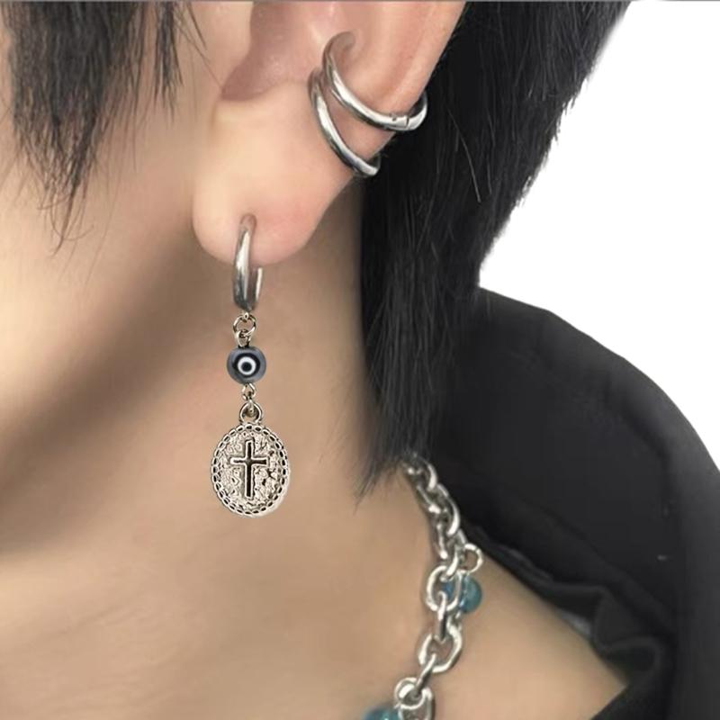 Stylish Pendant Earings for Women Tiny Cartilage Drop Huggie Earrings Allergy Free Open Hoops Ear Pendant Ornament Decor