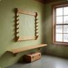 Fishing Rod Rack Wall Display Wooden Holder Pedestal Frame for Rods Organization