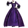 S-5XL Plus Size Court Dress Lace Stitching Large Dress Retro Medieval Renaissance Dress