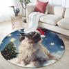 Christmas Afghan Hound Pattern Round rug,Carpet Rug for Living Room Bedroom Playroom ,Non-slip Floor Mat,Holiday Gifts and Birthday Gifts.