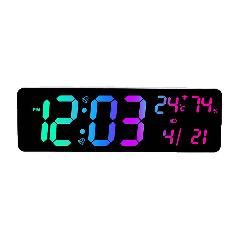 RGB Bluetooth Synchronizing Wall Clock: Smart Luminous Alarm & Perpetual Calendar