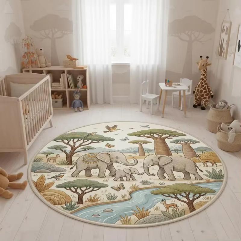 Boho Salāpīts Džungļu Lauva Apaļš Grīdas