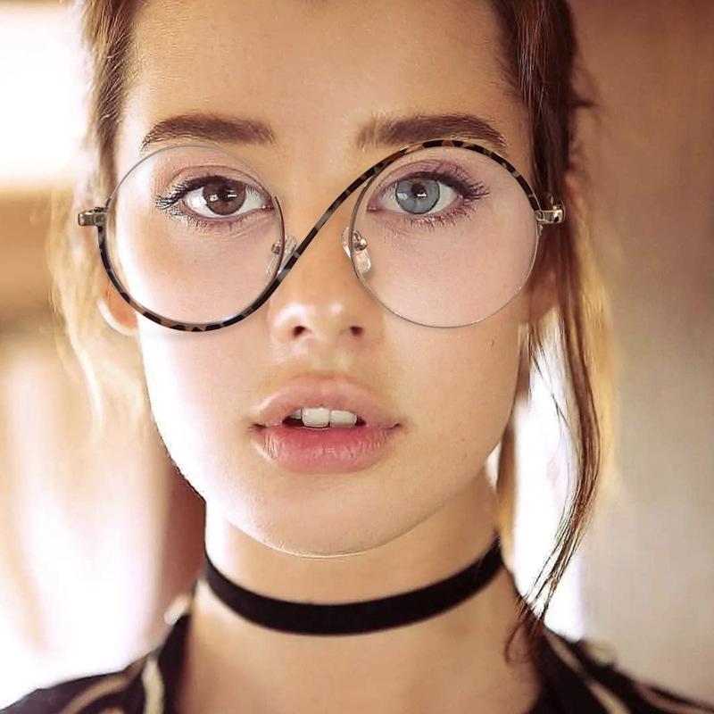 Kedun S Asymmetrical Flat-Lens Blue Light Blocking Metal Half-Frame Glasses, 2022 European & American Style