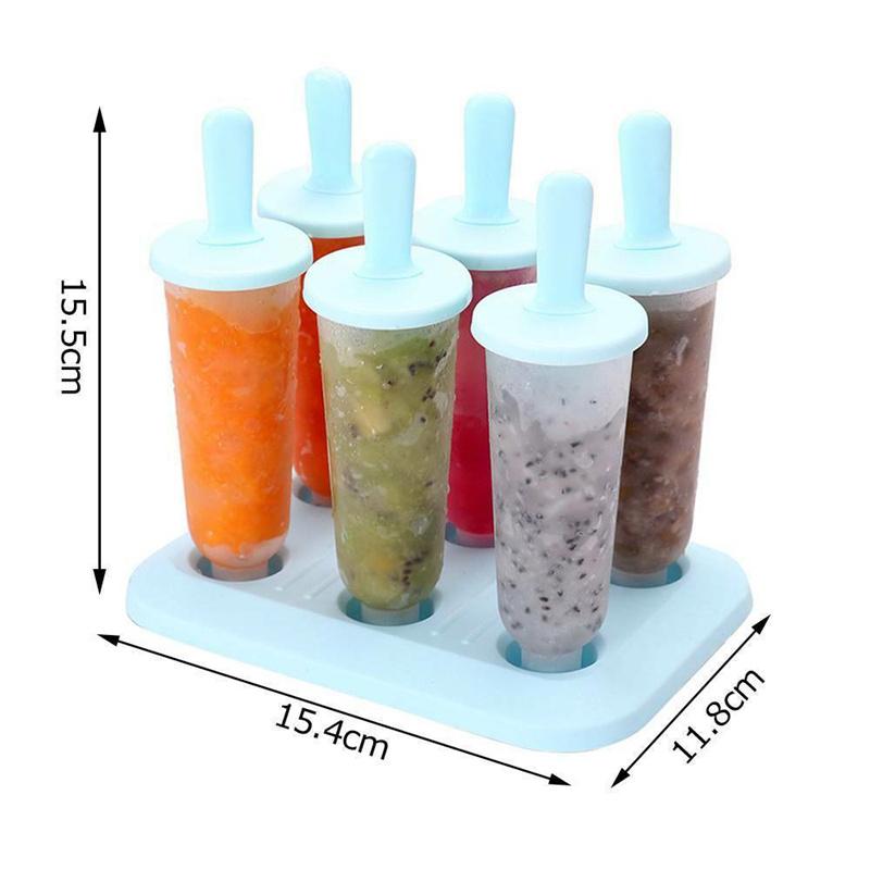 Six In One Summer Ice Cream Elliptical Mold Handmade Children's Ice Cream Mold Household Ice Stick Qualification Ice Cream Block