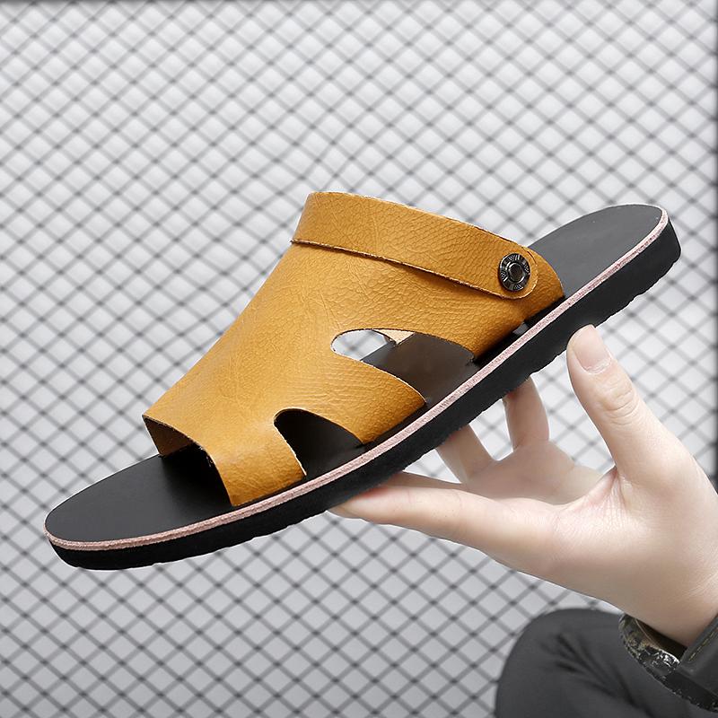 

Men Sandals Summer New Sandals Soft soled Non slip Dual purpose Driving Sandals Size 38-45 Men Sandals 45 коричневый