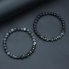 Noter 2Pcs Set Men Beaded Bracelet 3 Colors Available Tiger Eyes Onyx Stone Healing Charm Cool Riding Sports Wrist Accessories