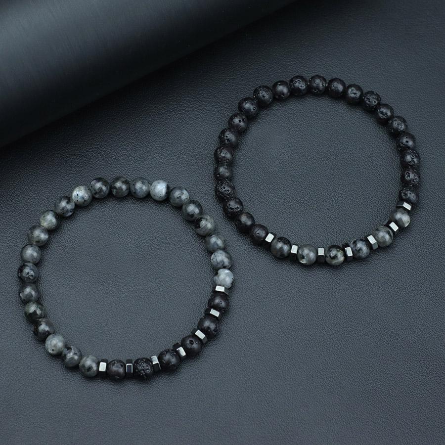 

Noter 2Pcs Set Men Beaded Bracelet 3 Colors Available Tiger Eyes Onyx Stone Healing Charm Cool Riding Sports Wrist Accessories