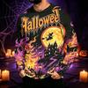 Men's Long Sleeve Hooded Sun Shirt with Halloween Print
