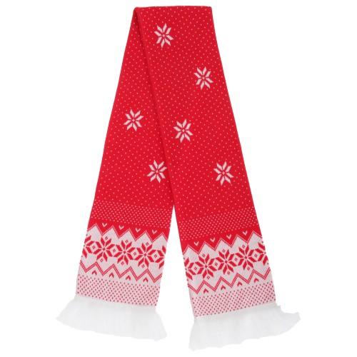 Floso Unisex Julemønster Vinterskjerf med Frynser