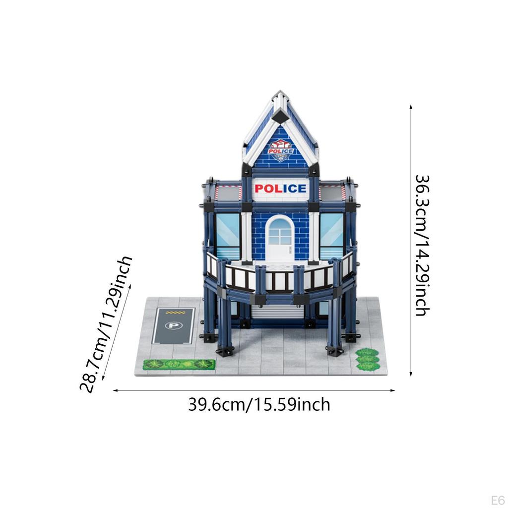 Law Enforcement Building Set Mini Model House DIY Craft Kit for Architectural Making