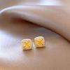 Geometric square zircon stud earrings temperament exquisite versatile earrings earrings design sense niche