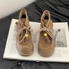 Retro lace-up tassel big head casual board shoes women's autumn fashion Korean version of versatile temperament platform loafers single shoes