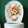Kreative Vasen-Blumen-Aufkleber Badezimmerdekorationen Toilettendekorationen Selbstklebende Aufkleber