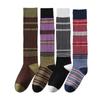 Otoño/Invierno Calcetines de Media Caña para Mujer hasta la Rodilla y la Pantorrilla Retro Coloridos Rayas Horizontales Pierna Estilo Universitario Calcetines de Puro Algodón