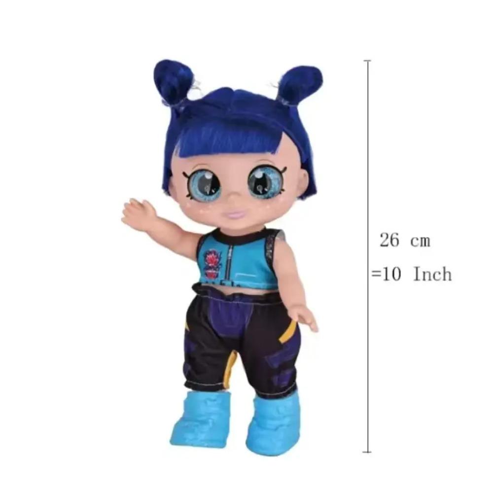 Neue Bestseller 10-Zoll K-POP Mädchenpuppe mit 5D-Augen, Musik, Vinyl, Tigerfiguren, Modekollektion Spielzeug, Geschenke für Fans %% blue