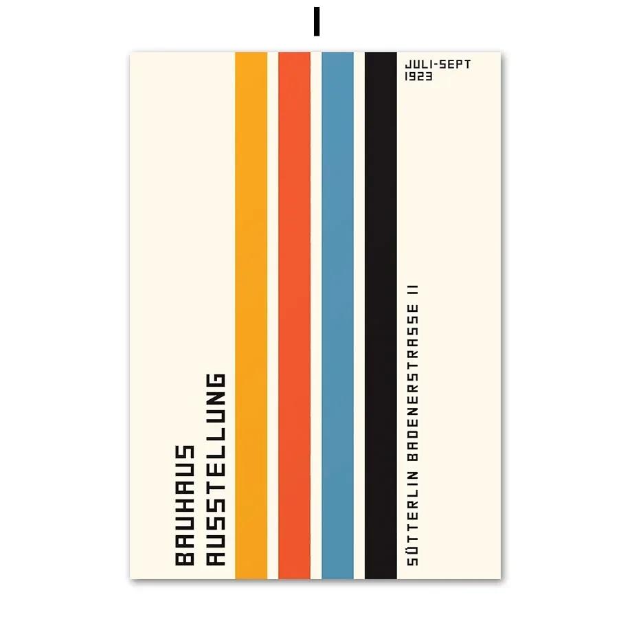 Bauhaus Abstract Geometric Line Colorful Wall Art Nordic PostersCanvas Painting  And Prints Wall Pictures For Living Room Decor