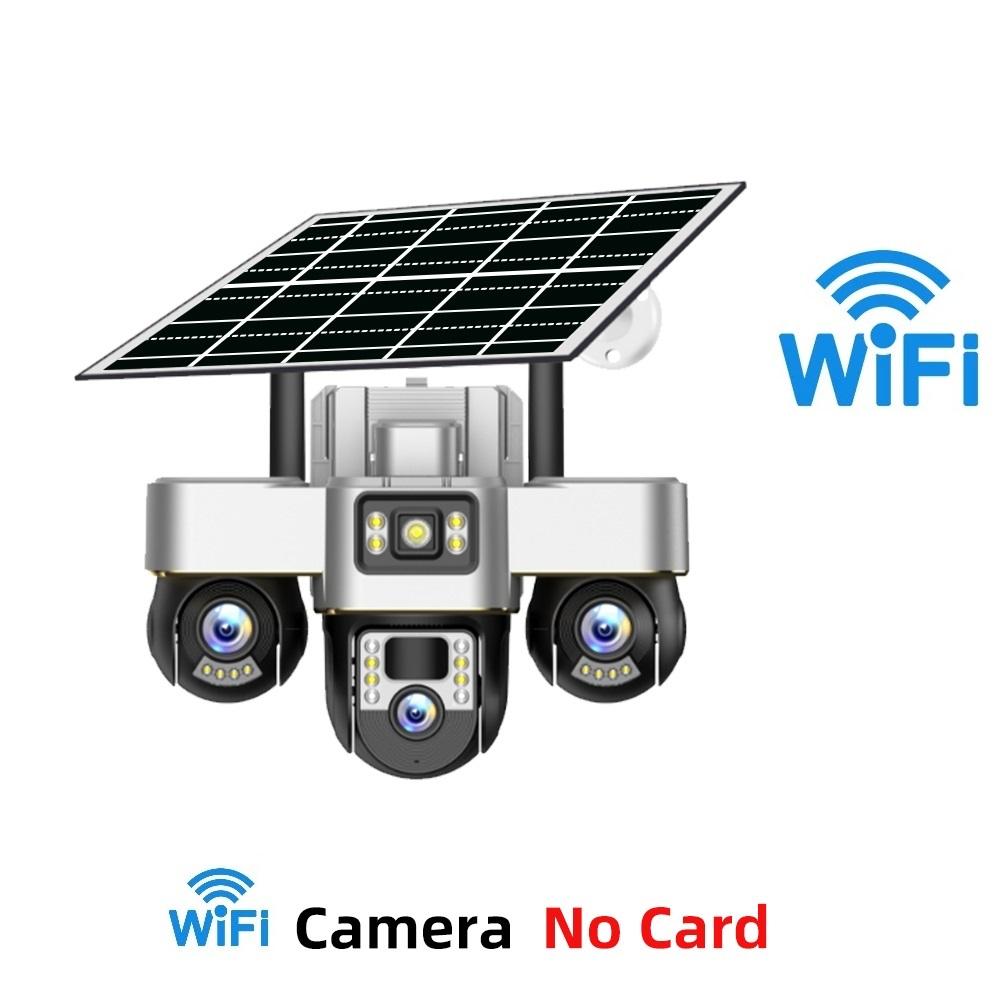 Three-lens Surveillance Camera Outdoor HD Night Vision Full Color Solar Camera
