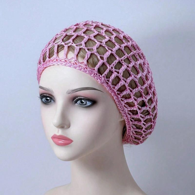 1pc Women's Stretchy Breathable Mesh Crochet Hairnet Knitted Headscarf Hat Style Hair Net Wrap Sleep Headwear Accessory