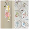 Tassel Beaded Keychain Pink Flower Hangings Ornaments Cute Bag Charm