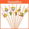 Mexican Disposable Theme Paper Straws With Cartoon Decor For Party Childrens