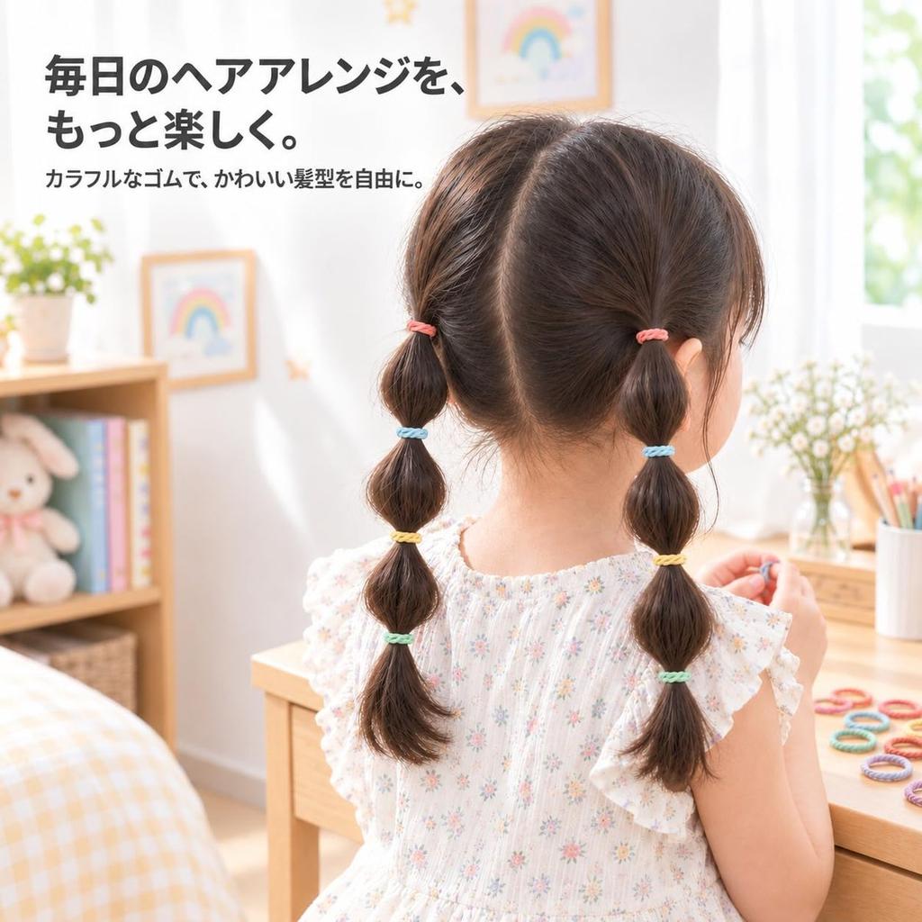GFUN Kids Hair Ties, 100-Pack, 3cm Diameter, Soft Cloth Fabric, Gentle for Fine Hair