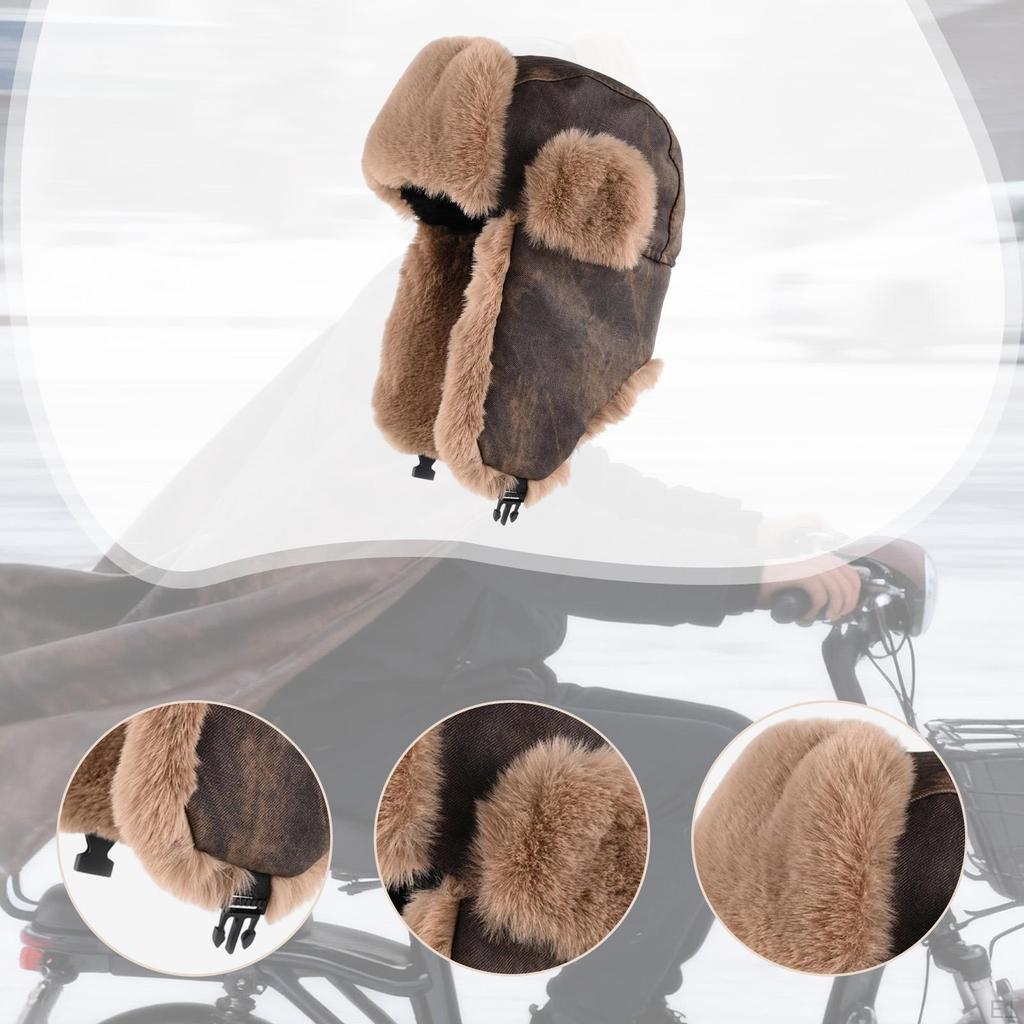 Winter Trapper Hat Cozy Cap for Skateboard Skating Ski Biking Cold Weather