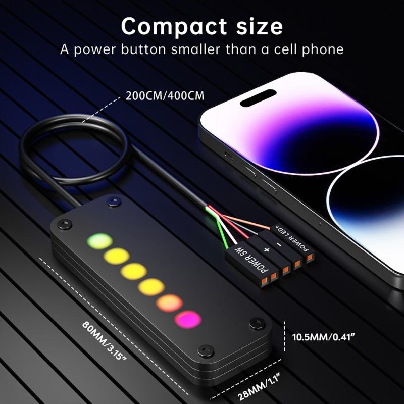 Desktop Computer Power Button Desktop PC Control Power SW Power LED Control Switches Easily PC Power External Button