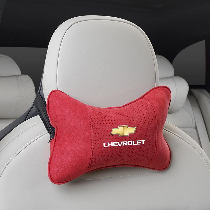 1Pcs Car Seat Headrest Auto Logo Neck Spine Protection Pillow For Chevrolet Sonic Silverado Z71 Aveo Trailblazer Bolt Spark SS