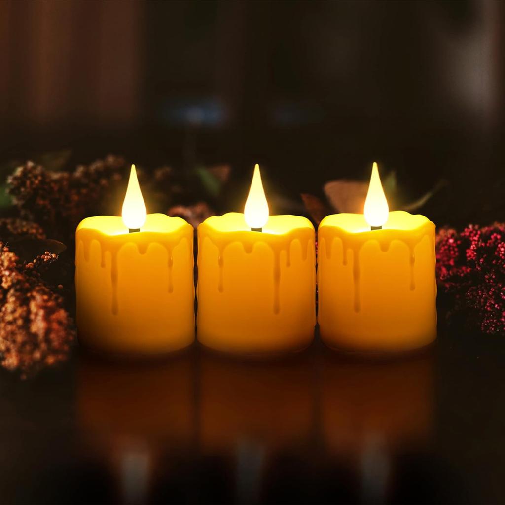 6 Pack USB-C Rechargeable LED Tea Light Candles , Waterproof Flameless Candle with Remote for Indoor and Outdoor