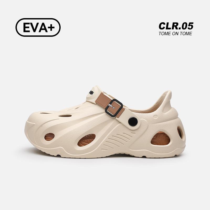 Hole shoes for men, outdoor non-slip and non-smelly, soft-soled feet, wading beach sandals, breathable thick-soled cool slippers for men