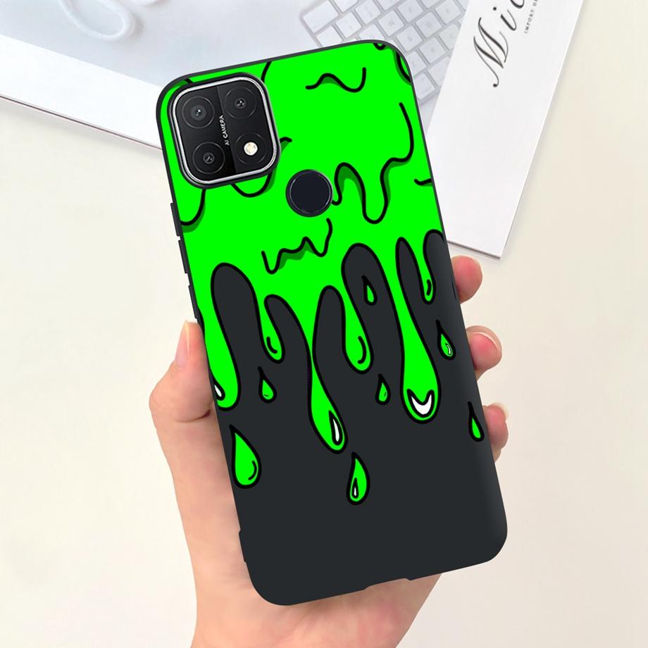 For Oppo A15 A15s Case Soft Silicone Phone Cases For OppoA15s A 15 s OppoA15 Cute Marble Moon Animals Back Cover Coque Capa Etui