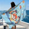 P-Pokmon Squirtle Beach Towel Soft Microfiber Bath Towel Squirtle Bulbasaur Flat Print Absorbent Towel for Beach Pool Camping