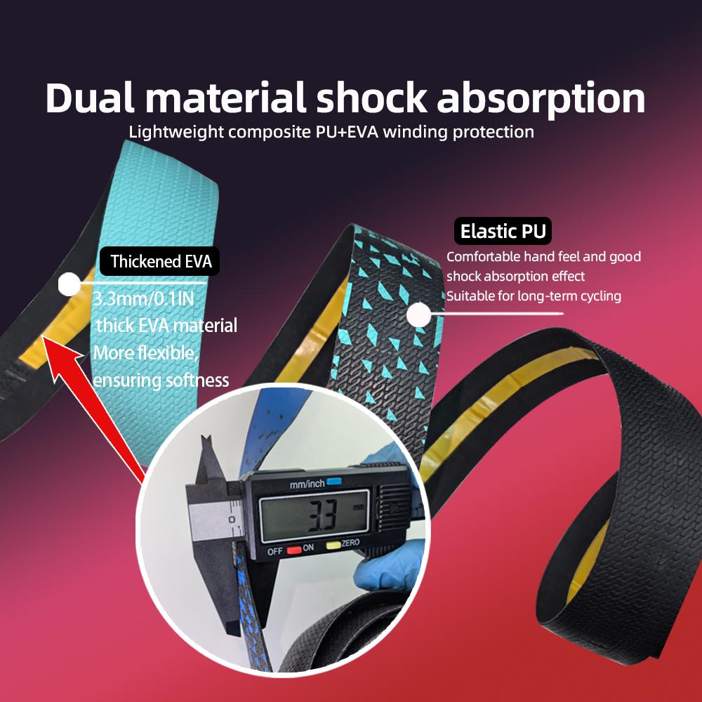 Bicycle Handlebar Tape Triangular Gradient Color Anti-Slip Design Abrasion Resistant Durable Secure Fit for Road Bikes